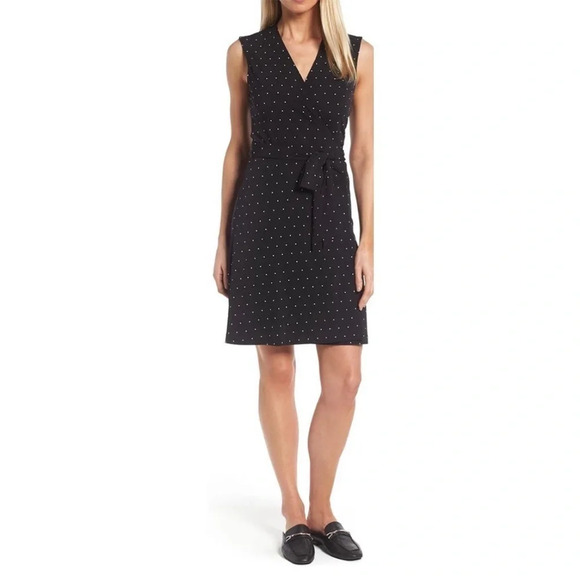 Vince Camuto Pin Dot Wrap Dress - Picture 2 of 8